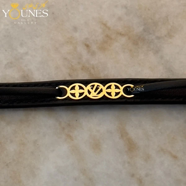 دستبند طلا چرم مردانه L160